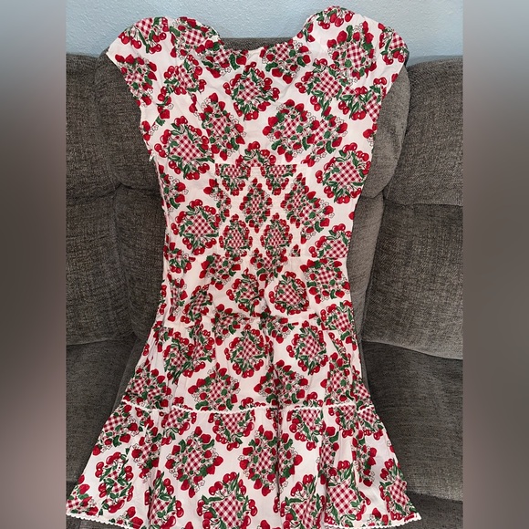 VINTAGE 70s Pluckily Mary Robe - Strawberries🍓 & Cherries 🍒 - Picture 9 of 11